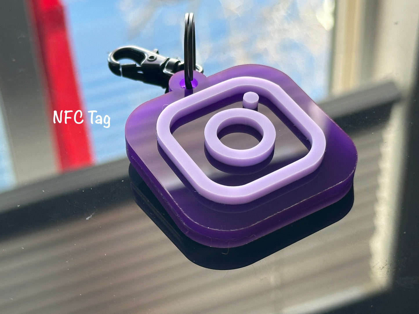 Social Media Smart NFC keychain for social media | Tap and follow | Digital business card | Payment link | Cash app | Facebook | Instagram